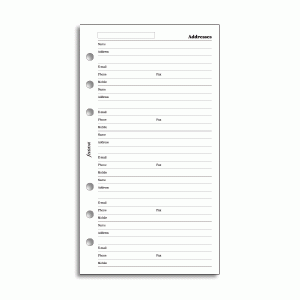 Filofax Personal - Address Sheets