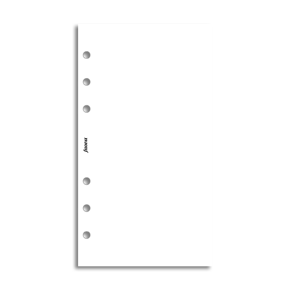 Filofax Personal - Plain Notepaper - White