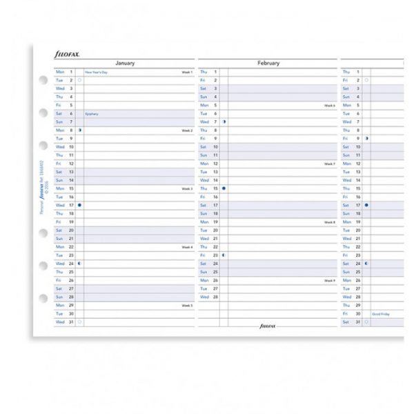 Filofax Personal - Full Year Vertical Planner - 2024