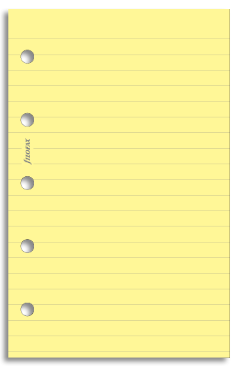 Filofax Mini - Ruled Notepaper - Yellow