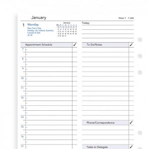 Filofax A5 - Day Per Page - Business Style - 2025