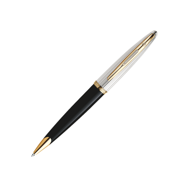Waterman Carene Deluxe Black Lacquer/Silver Ballpoint Pen