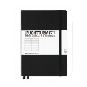 Leuchtturm 1917 Medium A5 Ruled Notebook - Black