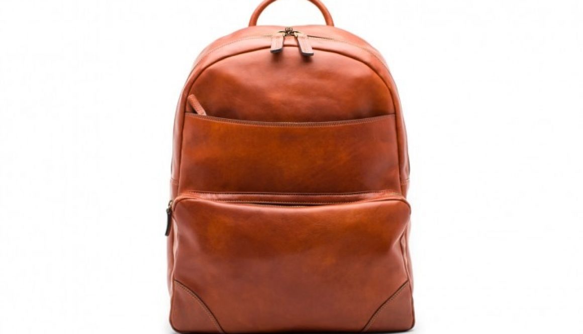 Bosca Dolce Leather Backpack Amber