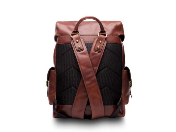 Bosca Pathfinder Leather Backpack back-side