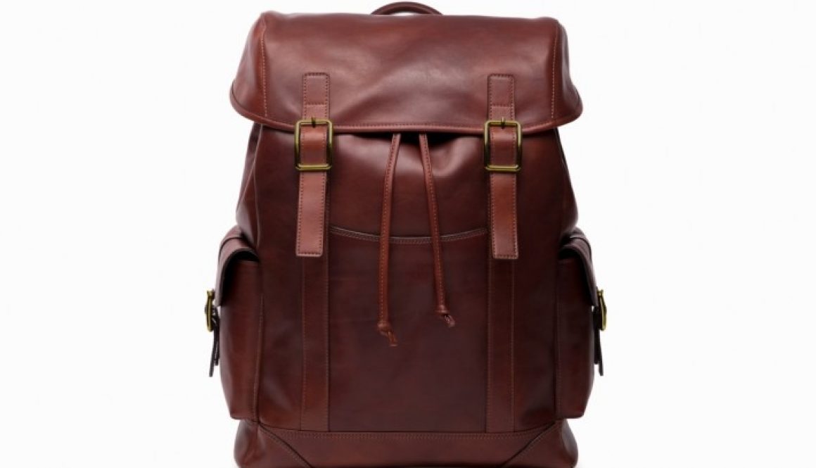 Bosca Pathfinder leather backpack brown