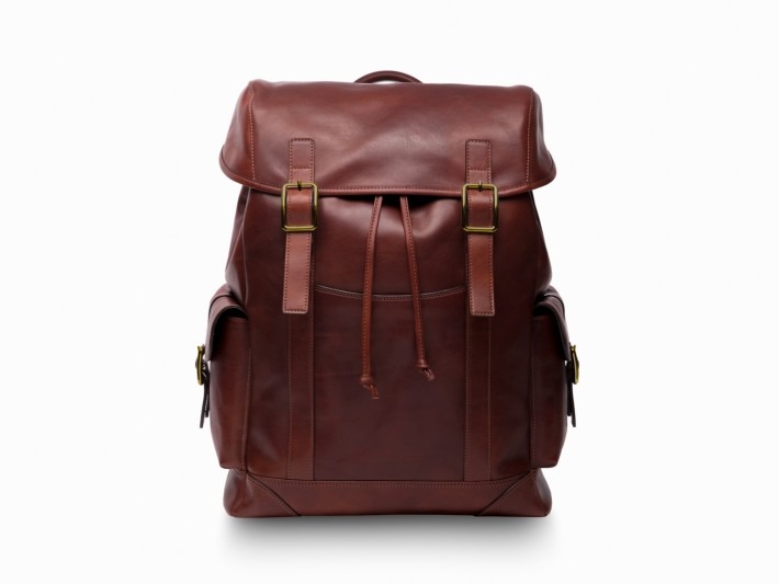 Bosca Pathfinder leather backpack brown