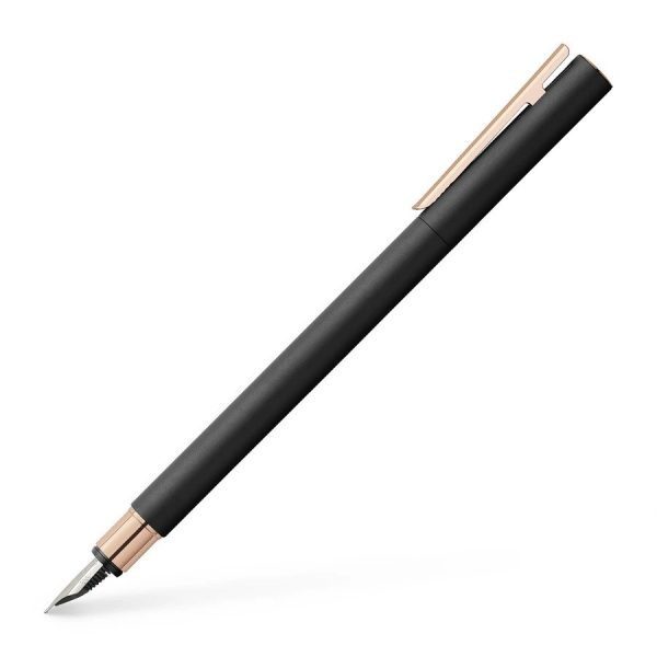 Faber-Castell NEO Slim Fountain Pen - Black and Rose Gold