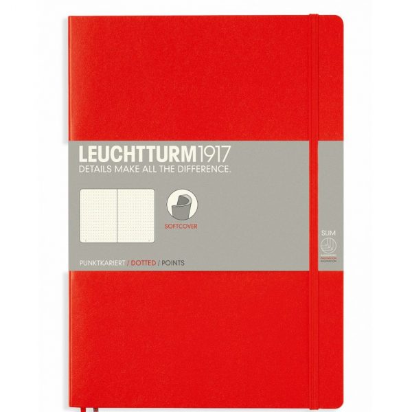 Leuchtturm B5 Notebook Dot Softcover - Red