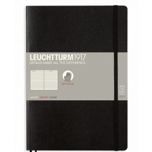 Leuchtturm Notebook B5 Lined Softcover- Black