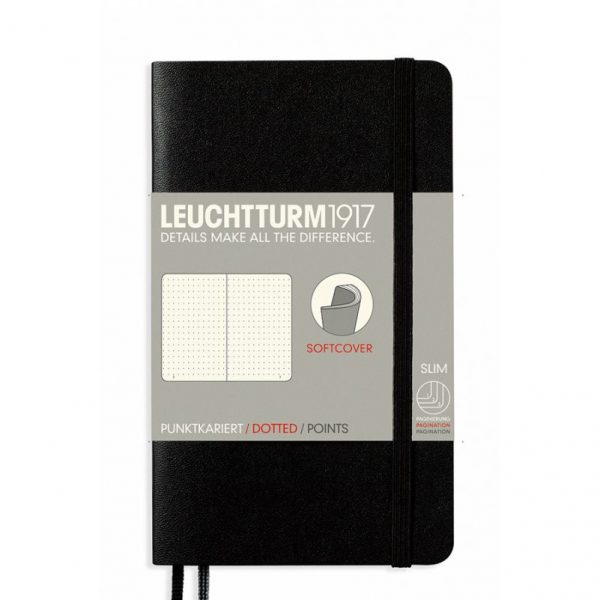 Leuchtturm 1917 Notebook A6 Softcover Dot - Black