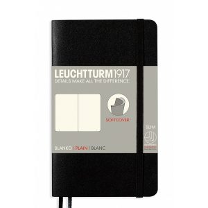 Leuchtturm 1917 Notebook A6 Softcover Blank - Black