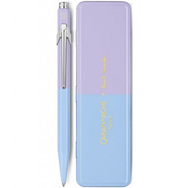 Caran D'Ache 849 PAUL SMITH Sky Blue & Lavender Purple Ballpoint Pen - Limited Edition