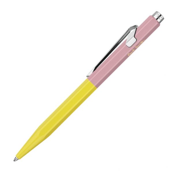 Caran D'Ache 849 PAUL SMITH Chartreuse Yellow & Rose Pink Ballpoint Pen - Limited Edition